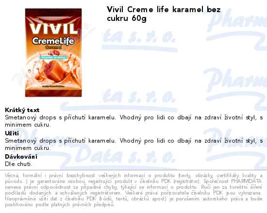 Vivil Creme life karamel bez cukru 60g