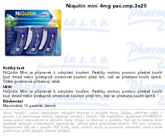 Niquitin mini 4mg pas.cmp.3x20