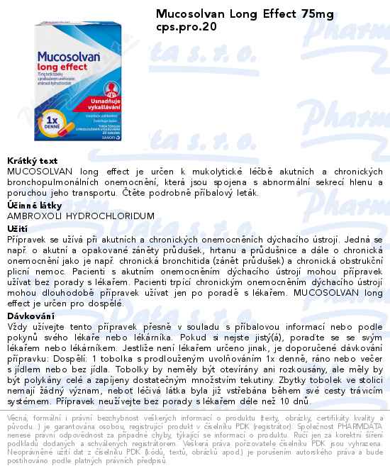Mucosolvan Long Effect 75mg cps.pro.20