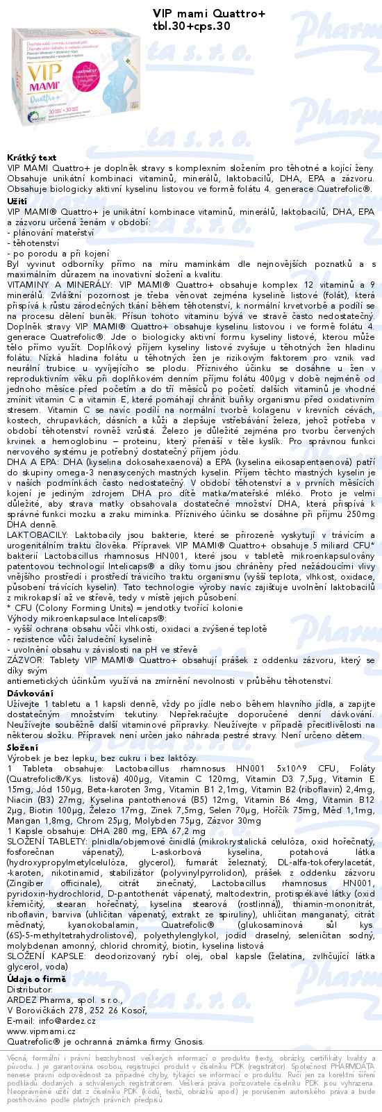 VIP mami Quattro+ tbl.30+cps.30
