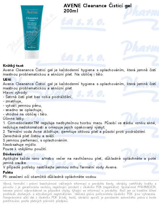 AVENE Cleanance ÄŚisticĂ­ gel 200ml