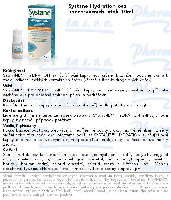 Systane Hydration bez konzervaÄŤnĂ­ch lĂˇtek 10ml