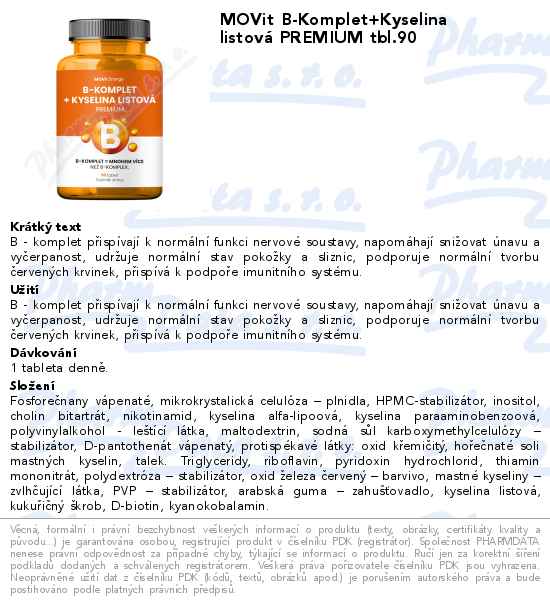 MOVit B-Komplet+Kyselina listovĂˇ PREMIUM tbl.90