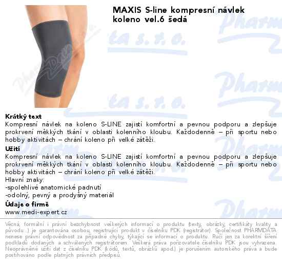 MAXIS S-line kompresnĂ­ nĂˇvlek koleno vel.6 ĹˇedĂˇ