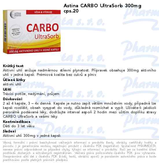 Astina CARBO UltraSorb 300mg cps.20