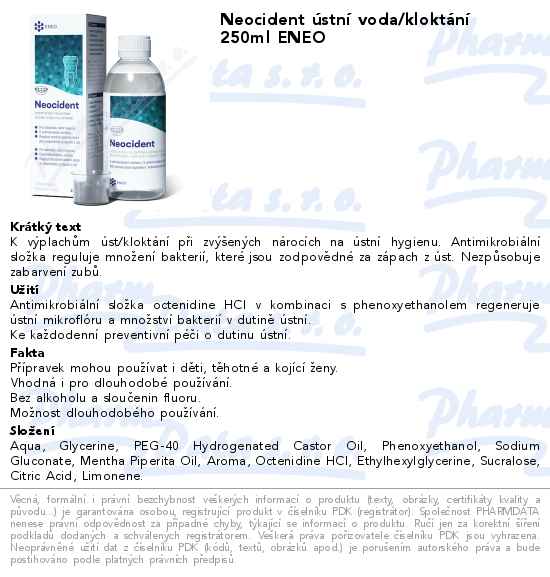 Neocident ĂşstnĂ­ voda/kloktĂˇnĂ­ 250ml