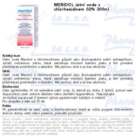 MERIDOL ĂşstnĂ­ voda s chlorhexidinem 02% 300ml