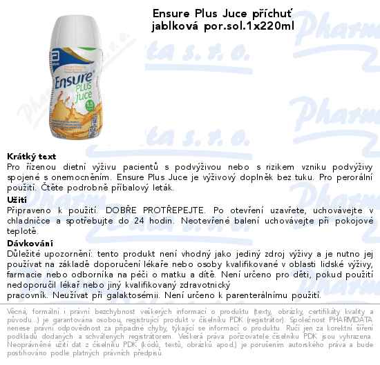 Ensure Plus Juce pĹ™Ă­chuĹĄ jablkovĂˇ por.sol.1x220ml