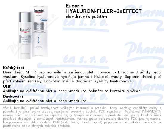 Eucerin HYALURON-FILLER+3xEFFECT den.kr.n/s p.50ml