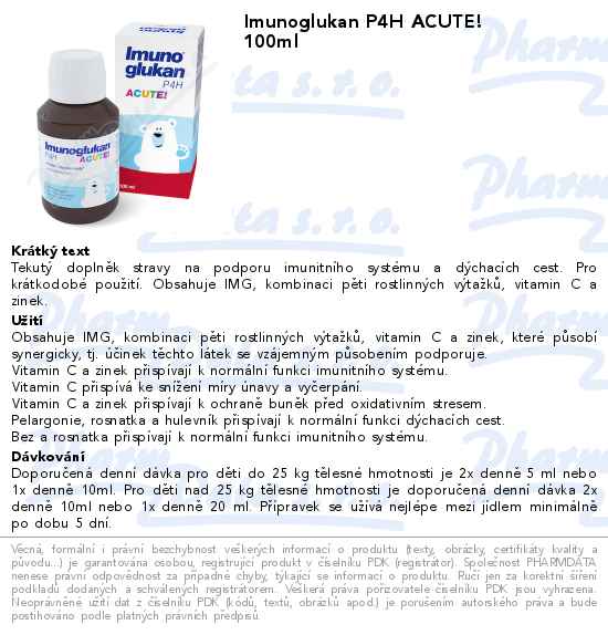 Imunoglukan P4H ACUTE! 100ml