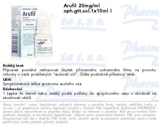 Arufil 20mg/ml oph.gtt.sol.1x10ml I