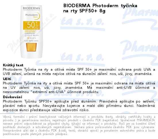 BIODERMA Photoderm tyÄŤinka na rty SPF50+ 8g