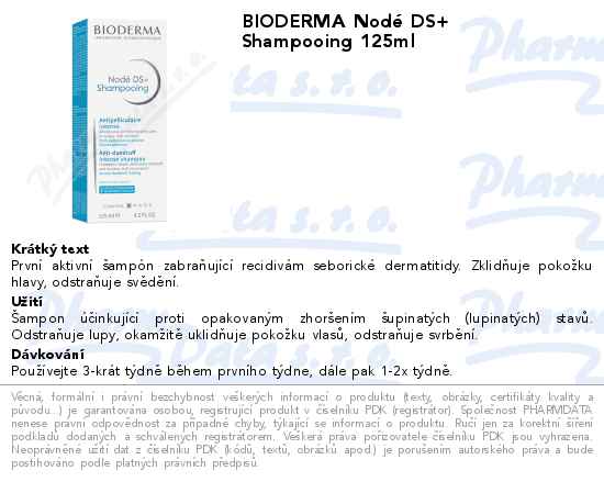 BIODERMA NodĂ© DS+ Shampooing 125ml