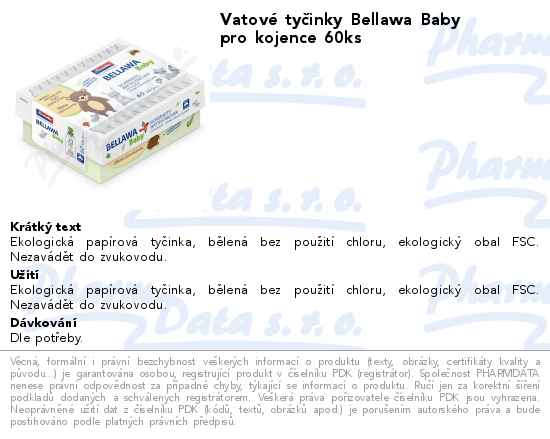 VatovĂ© tyÄŤinky Bellawa Baby pro kojence 60ks