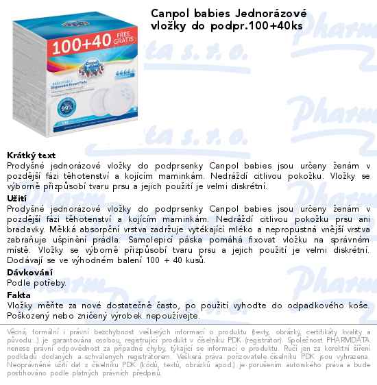 Canpol babies JednorĂˇzovĂ© vloĹľky do podpr.100+40ks