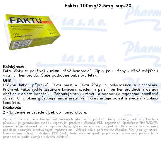 Faktu 100mg/2.5mg sup.20