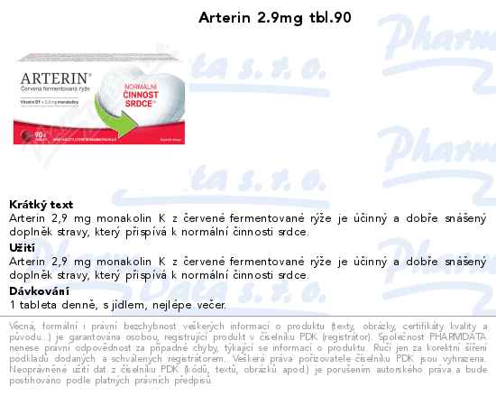 Arterin 2.9mg tbl.90