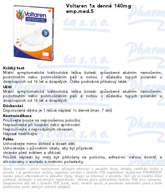 Voltaren 1x dennÄ› 140mg emp.med.5