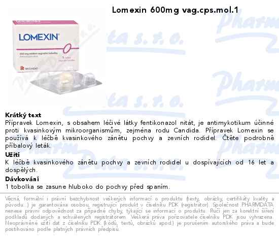 Lomexin 600mg vag.cps.mol.1
