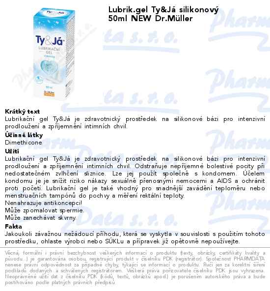 Lubrik.gel Ty&JĂˇ silikonovĂ˝ 50ml NEW Dr.MĂĽller