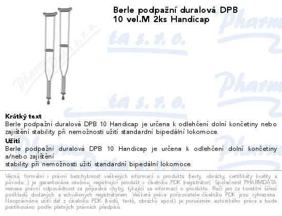 Berle podpaĹľnĂ­ duralovĂˇ DPB 10 vel.M 2ks Handicap