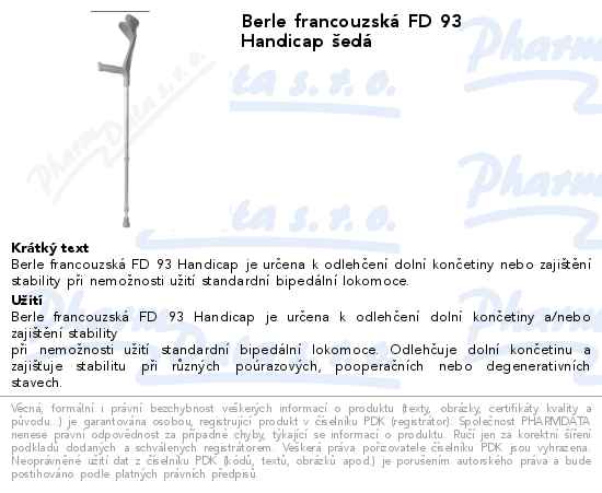 Berle francouzskĂˇ FD 93 Handicap ĹˇedĂˇ