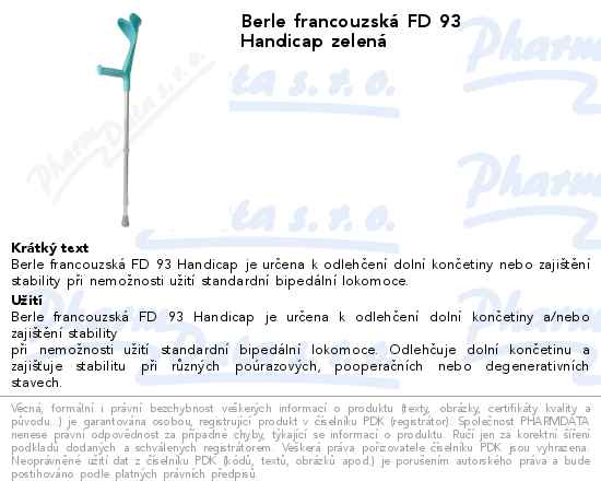 Berle francouzskĂˇ FD 93 Handicap zelenĂˇ