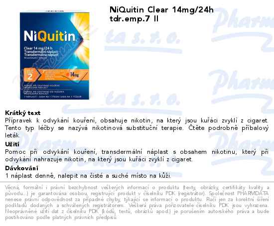 NiQuitin Clear 14mg/24h tdr.emp.7 II