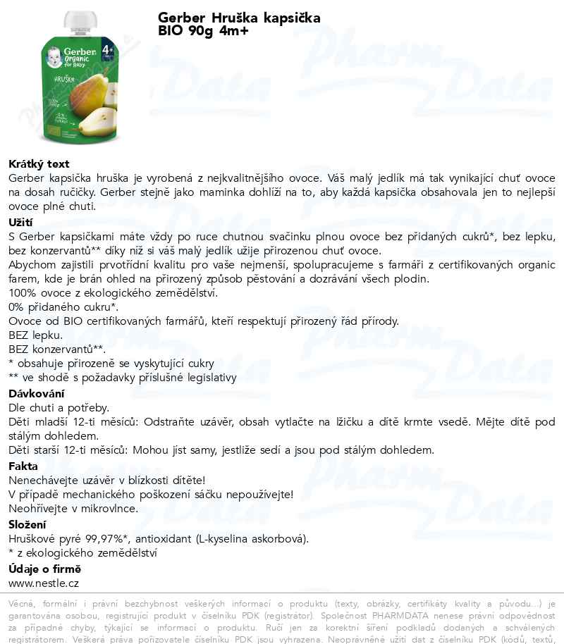Gerber HruĹˇka kapsiÄŤka BIO 90g 4M+