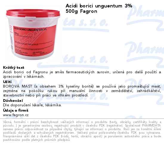 Acidi borici unguentum 3% 500g Fagron