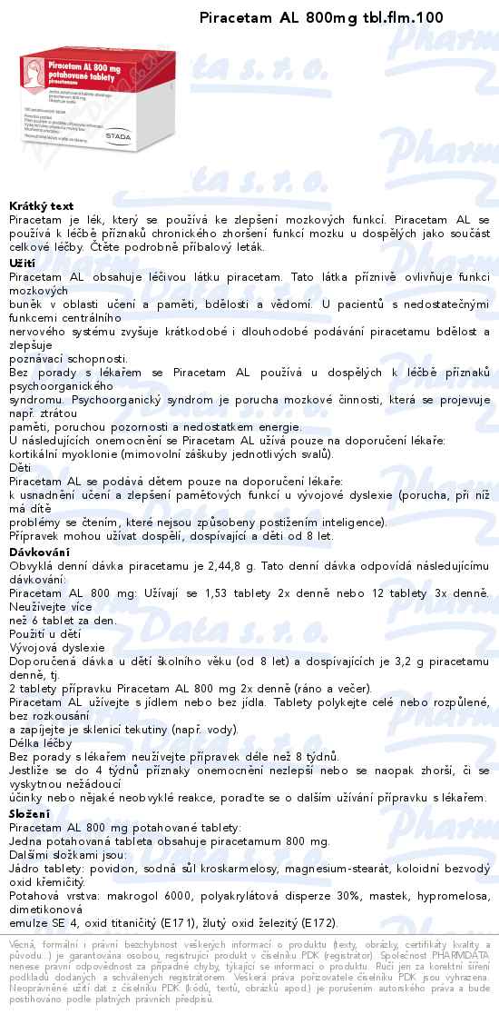 Piracetam AL 800mg tbl.flm.100