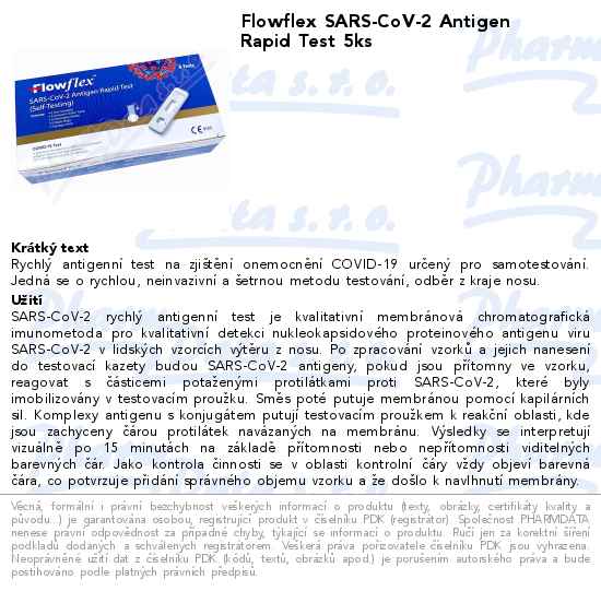 Flowflex SARS-CoV-2 Antigen Rapid Test 5ks