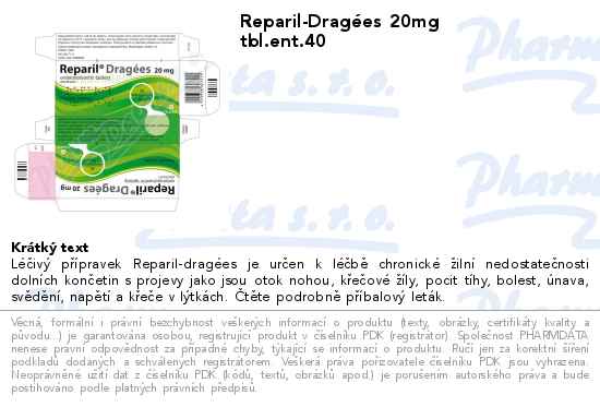 Reparil-DragĂ©es 20mg tbl.ent.40