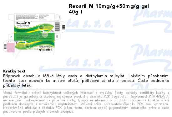 Reparil N 10mg/g+50mg/g gel 40g I