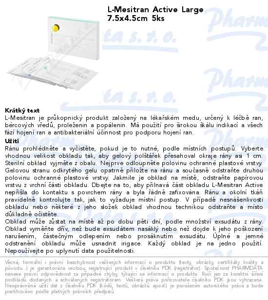 L-Mesitran Active Large 7.5x4.5cm 5ks