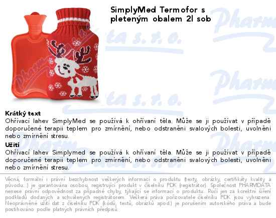 SimplyMed Termofor s pletenĂ˝m obalem 2l sob
