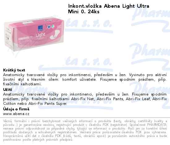 Inkont.vloĹľka Abena Light Ultra Mini 0. 24ks