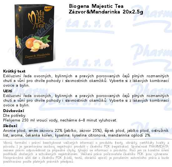 Biogena Majestic Tea ZĂˇzvor&Mandarinka 20x2.5g