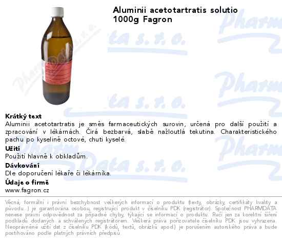 Aluminii acetotartratis solutio 1000g Fagron