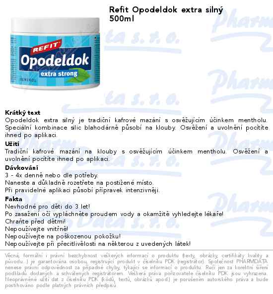 Refit Opodeldok extra silnĂ˝ 500ml