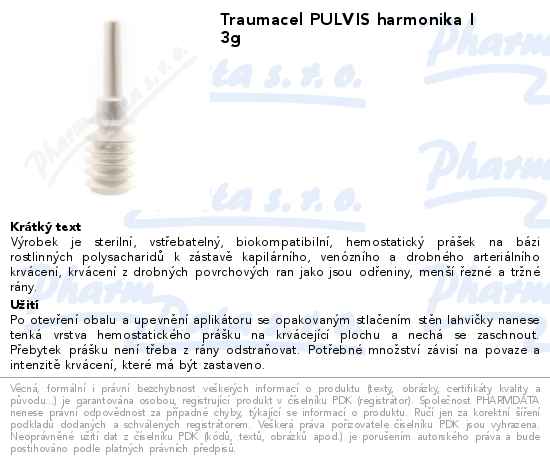 Traumacel PULVIS harmonika I 3g
