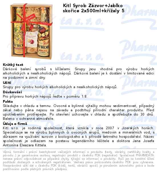 Kitl Syrob ZĂˇzvor+Jablko skoĹ™ice 2x500ml+kĹ™Ă­Ĺľaly 5