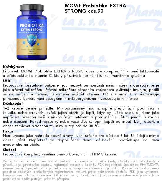 MOVit Probiotika EXTRA STRONG cps.90