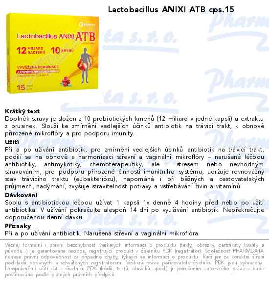 Lactobacillus ANIXI ATB cps.15