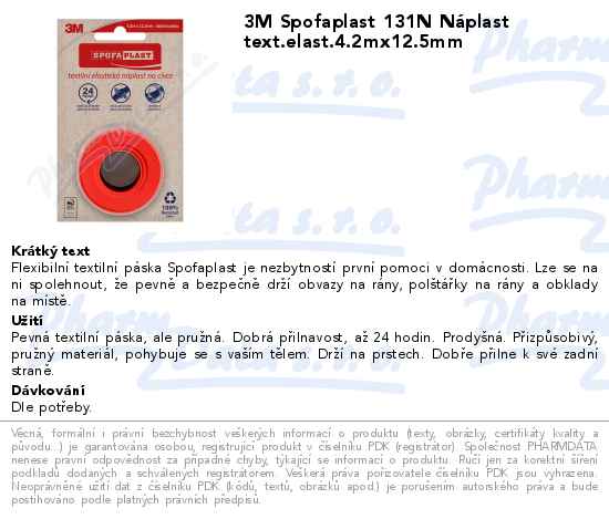3M Spofaplast 131N NĂˇplast text.elast.4.2mx12.5mm