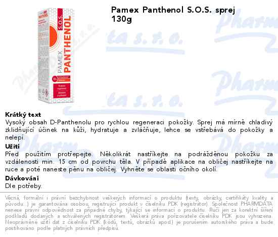 Pamex Panthenol S.O.S. sprej 130g