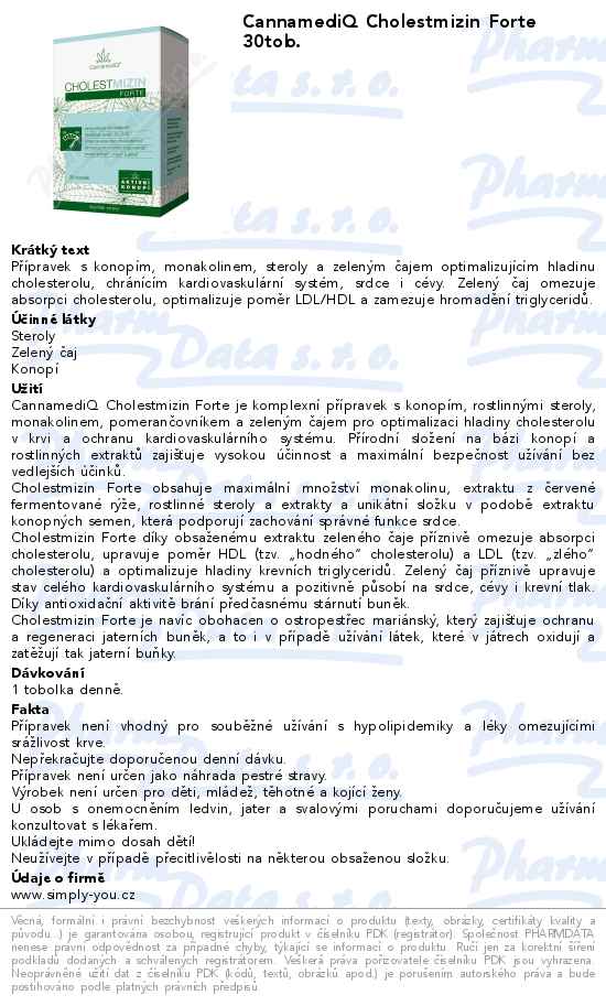 CannamediQ Cholestmizin Forte 30tob.