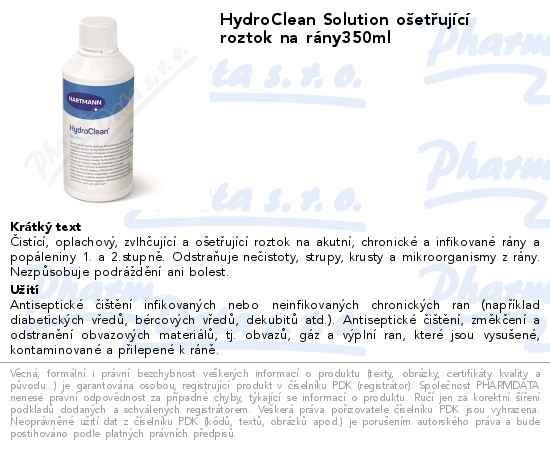 HydroClean Solution oĹˇetĹ™ujĂ­cĂ­ roztok na rĂˇny350ml