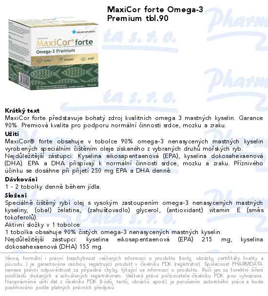 MaxiCor forte Omega-3 Premium tbl.90