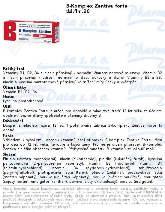 B-Komplex Zentiva forte tbl.flm.20